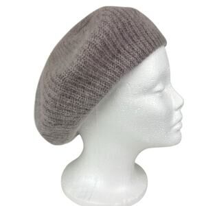 Vintage 70’s Aris Angora Wool Blend Beret Hat Mauve Made in USA